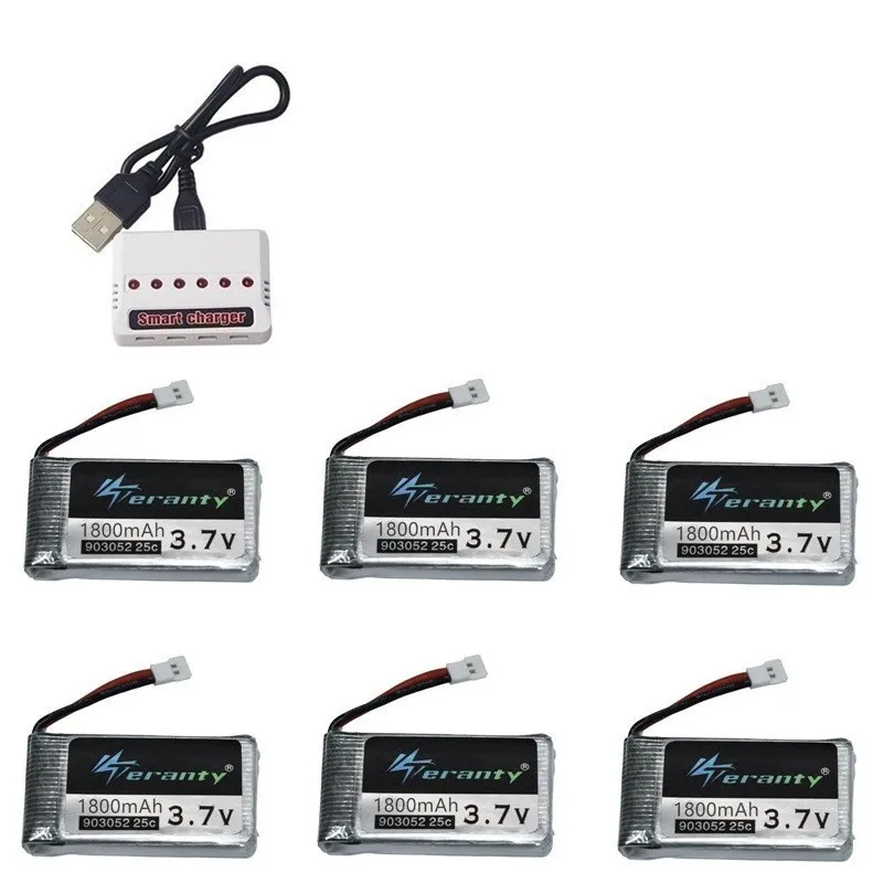 Обновление 3 7 v 1800mAh lipo батареи и 6-в-1 зарядное устройство для KY601S SYMA X5 X5S X5C X5SC X5SH X5SW