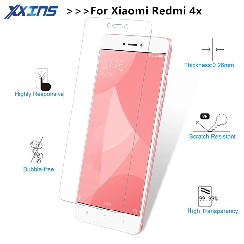 Закаленное стекло для Xiaomi Redmi 4x защитный чехол смартфона Жесткий Чехол 9H на