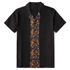 Рубашка Candow Look Online мужская с принтом музыки, саржевая блузка с короткими рукавами, на пуговицах, боулинг, 1950-х годов