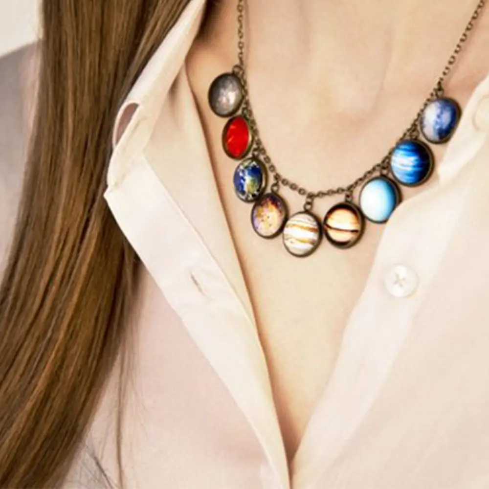 SINDLAN модная солнечная система ожерелье восемь планет Вселенная подвеска с