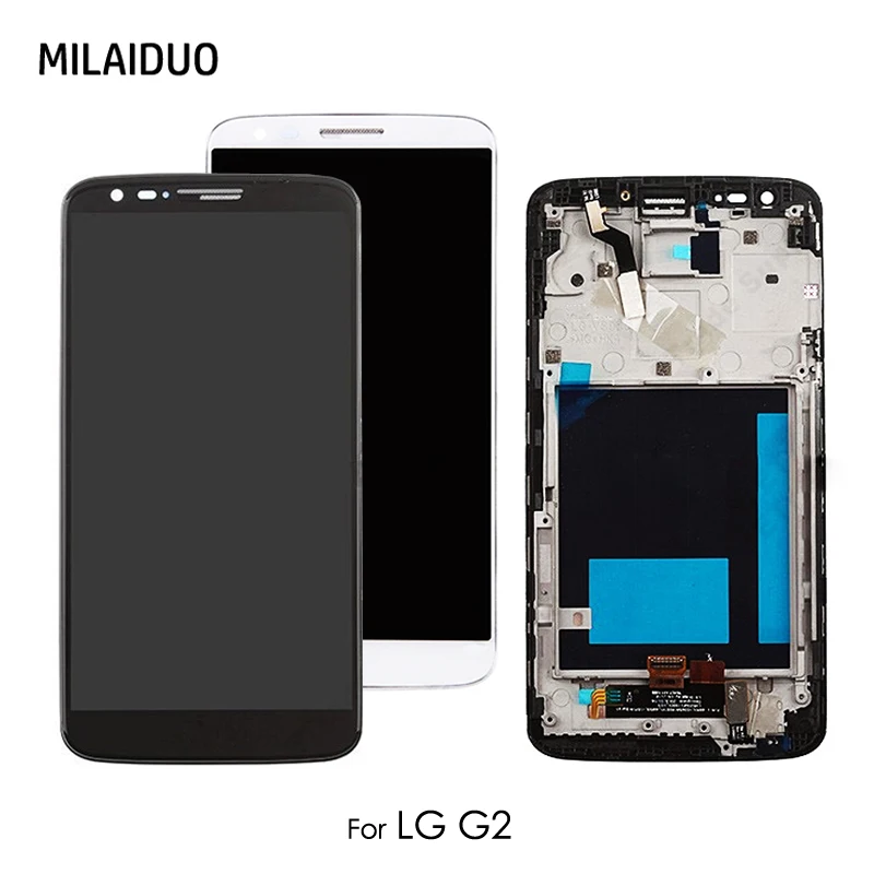 

ЖК-дисплей для LG G2 D800 D802 сенсорный экран дигитайзер черный белый нет/с рамкой в сборе Замена Бесплатная доставка