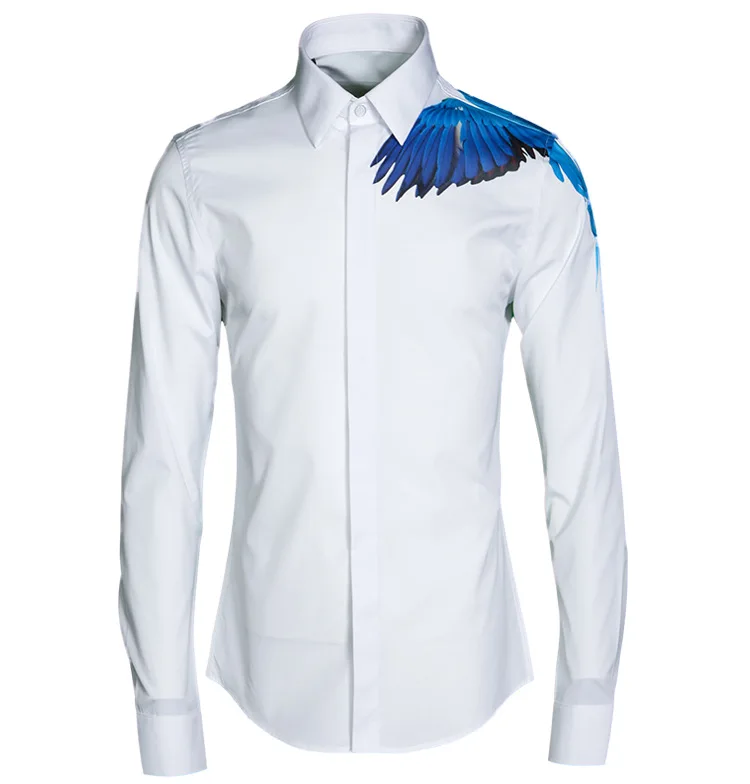 Роскошная Высококачественная Мужская рубашка Chemise Homme брендовая с принтом