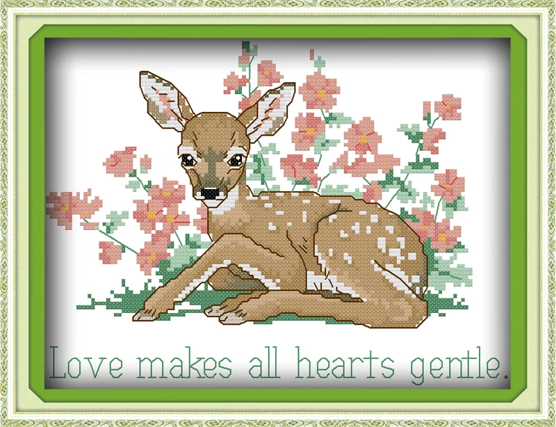 

Набор для вышивки крестиком Meek deerlet, 11ct, холсты стежков, вышивка ручной работы
