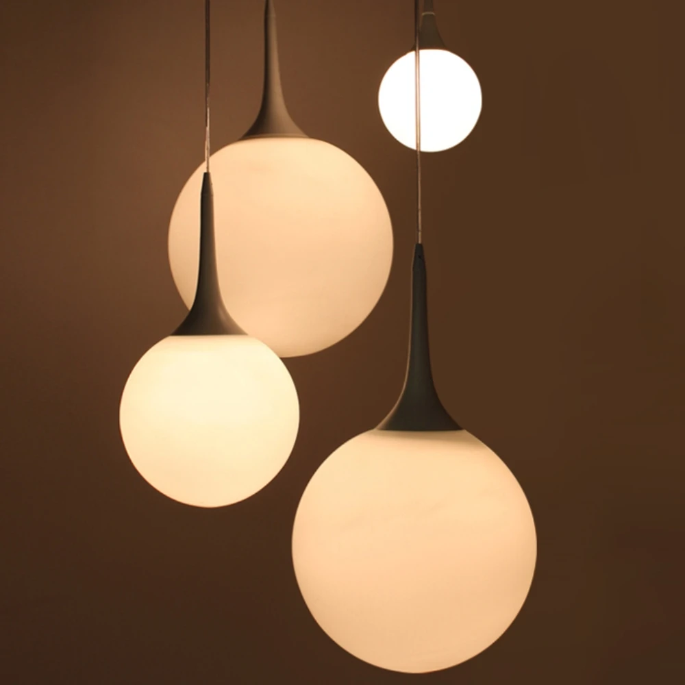 

GZMJ led Milk Globe Glass Shade Pendant Lights lamps kerst christmas decorations for home headlamp night light fixtures lampada
