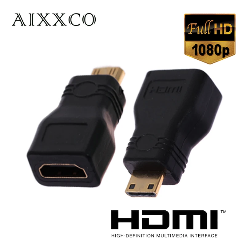 AIXXCO 5 шт. HDMI Женский мини HDMI адаптер конвертер позолоченный разъем HDMI V1.4 Ethernet 1080P 3D hdmi адаптер
