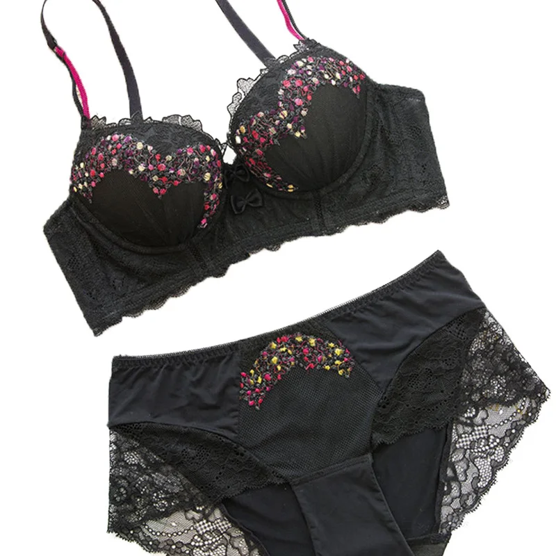 Varsbaby Fashion sexy women's embroidery floral underwear adjusted-straps bra sets | Женская одежда