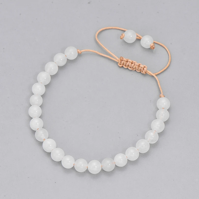Бохо ручной работы белые хрустальные агатовые бусины браслеты с подвесками