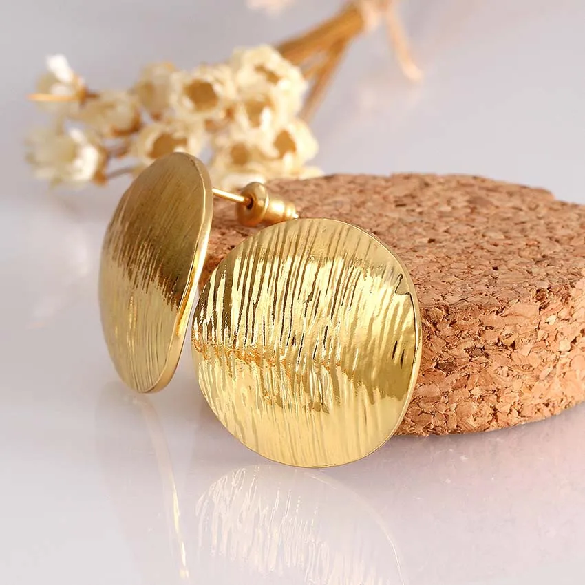 Модные украшения милые Серьги-гвоздики золото Цвет кнопку серьги прекрасные для