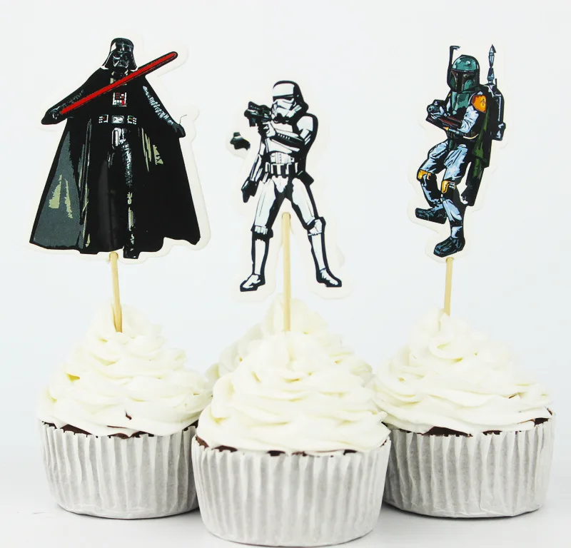 24 шт./лот торты на день рождения Звездные войны вечерние принадлежности