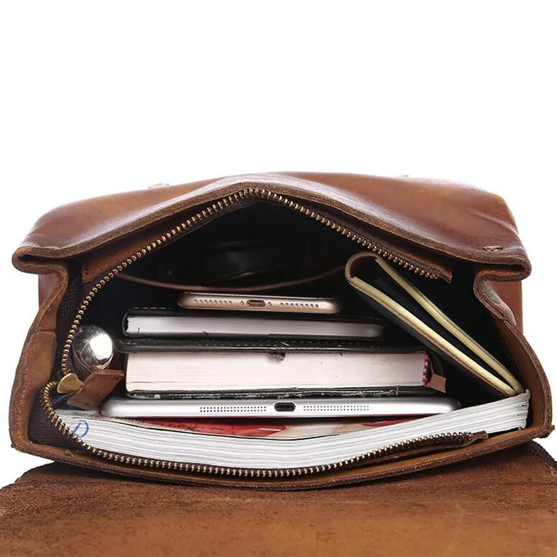 Мужская сумка из натуральной кожи мужской рюкзак модный школьный для подростков