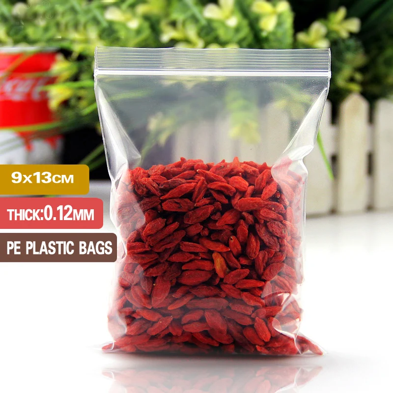 

9x13cm Thick Transparent Small Zip lock Plastic Bags Baggies Ziplock Zip Zipped Lock Reclosable Clear Poly Bag Food Storage Bags