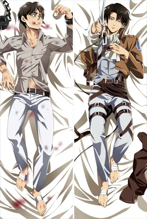 Shingeki no Kyojin персонажи Eren Yeager Ymir Levi Hannes наволочка для подушки наступающие гиганты