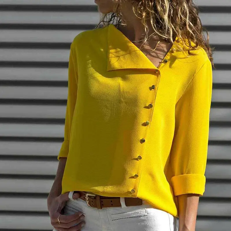 

Women Fashion Long Sleeve Office Lady Chiffon Shirt T-Shirt Ladies Top