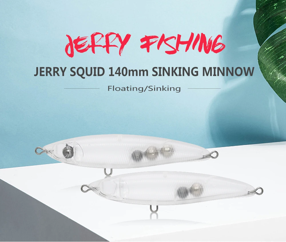 Jerry 110 мм 140 мм Троллинг stickbait заготовки поверхность под поверхностью карандаш приманка Неокрашенная большая игра лодка Морская Рыбалка приманки