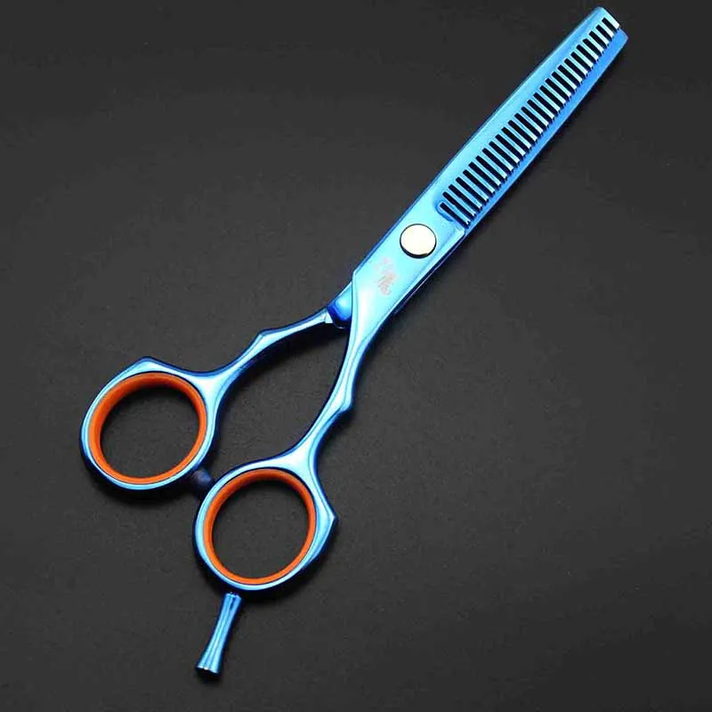 blue thinning Профессиональные ножницы для стрижки волос филировочные ножницы парикмахерские ножницы парикмахерский салон инструмент для парикмахера - Цвет: blue thinning
