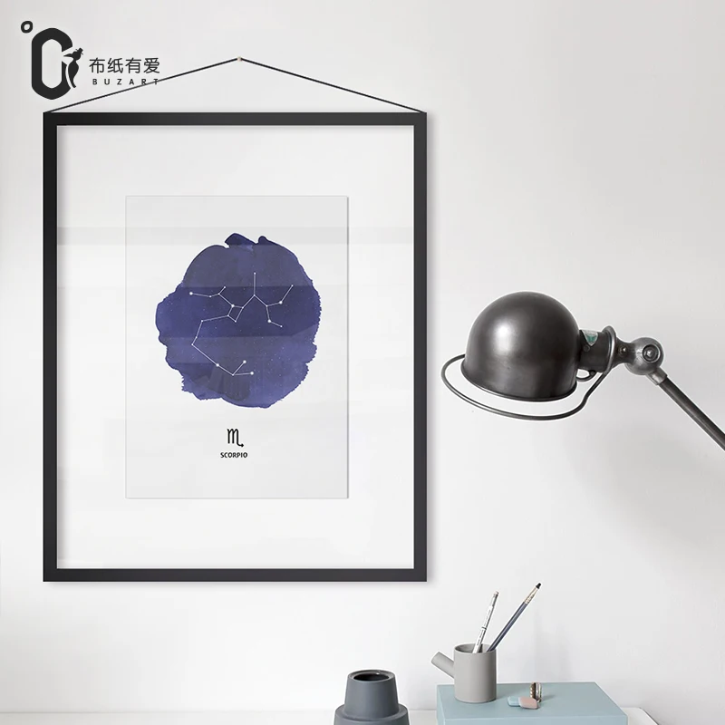 Знак зодиака современный стиль Постер парусина подарок удачи для семьи