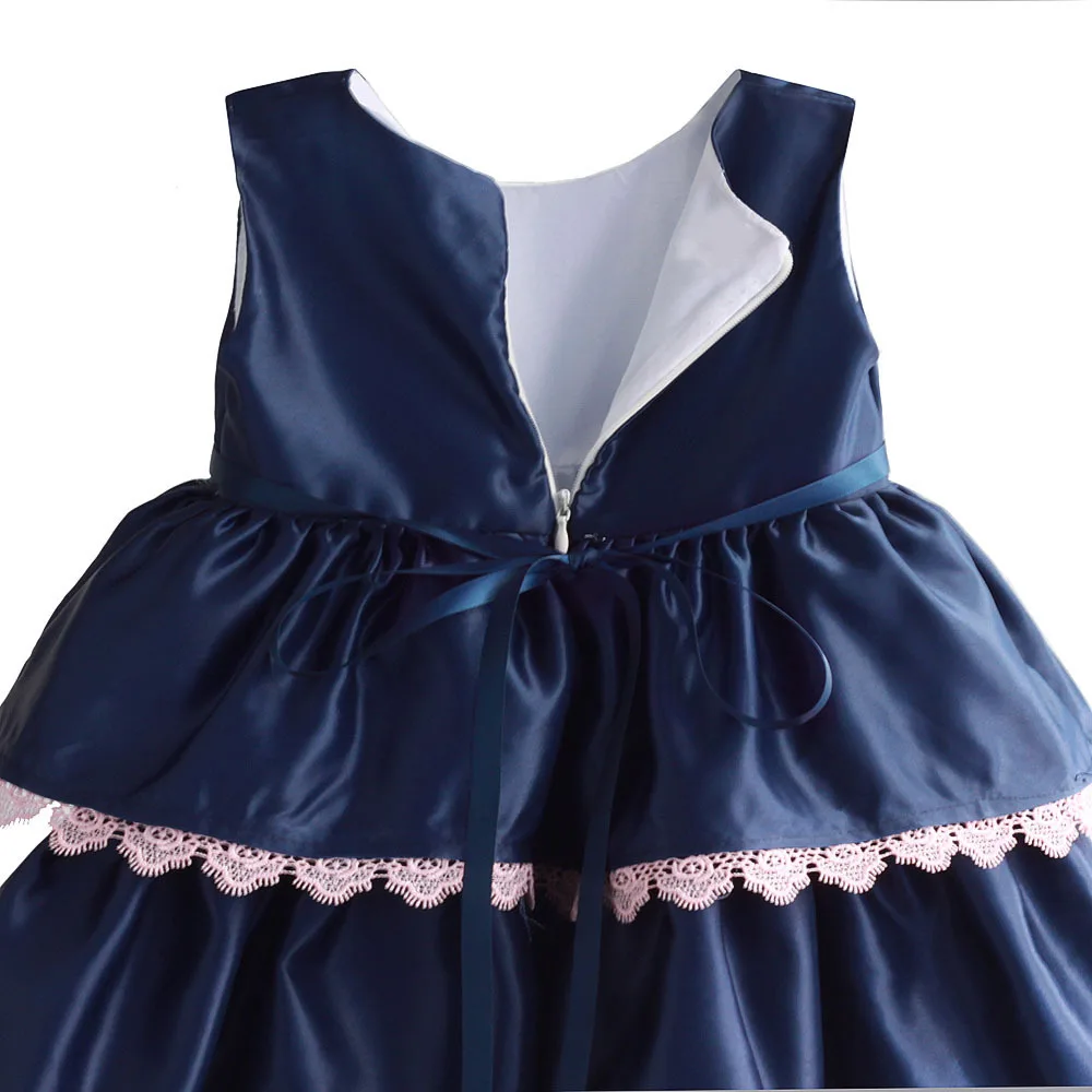 Платье для маленьких девочек хлопок 2018 Лето Детские края шнурка Цветочные платья