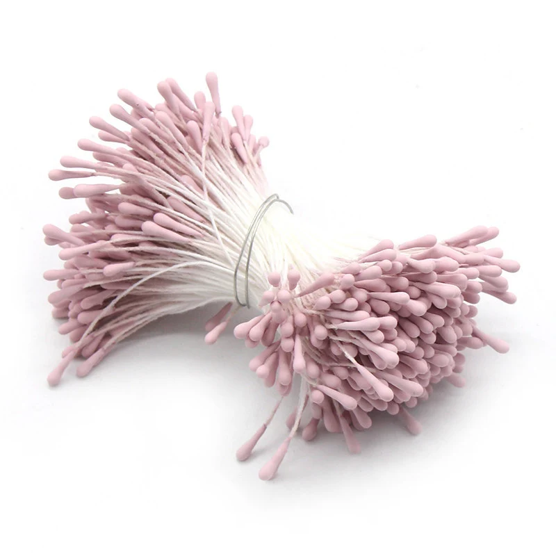 C2Pink purple 420pcs 1 мм многоцветные искусственные тычинки, цветы для рукоделия, ручной работы, искусственный венок для свадебной вечеринки, домашний декор, аксессуары D0401 - Цвет: C2Pink purple 420pcs