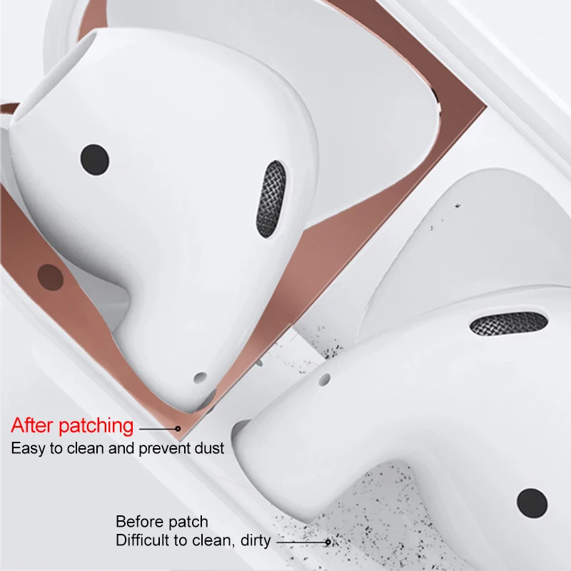 Лидер продаж металлический пылезащитный стикер для Apple AirPods чехол