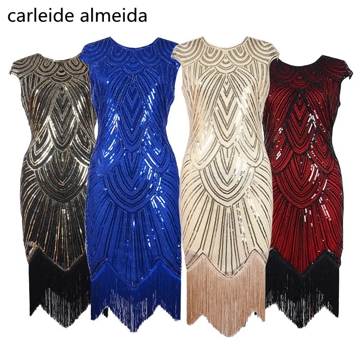 Vestido de Festa вечернее платье Холодное торжество расшитое пайетками Abendkleider 1920s