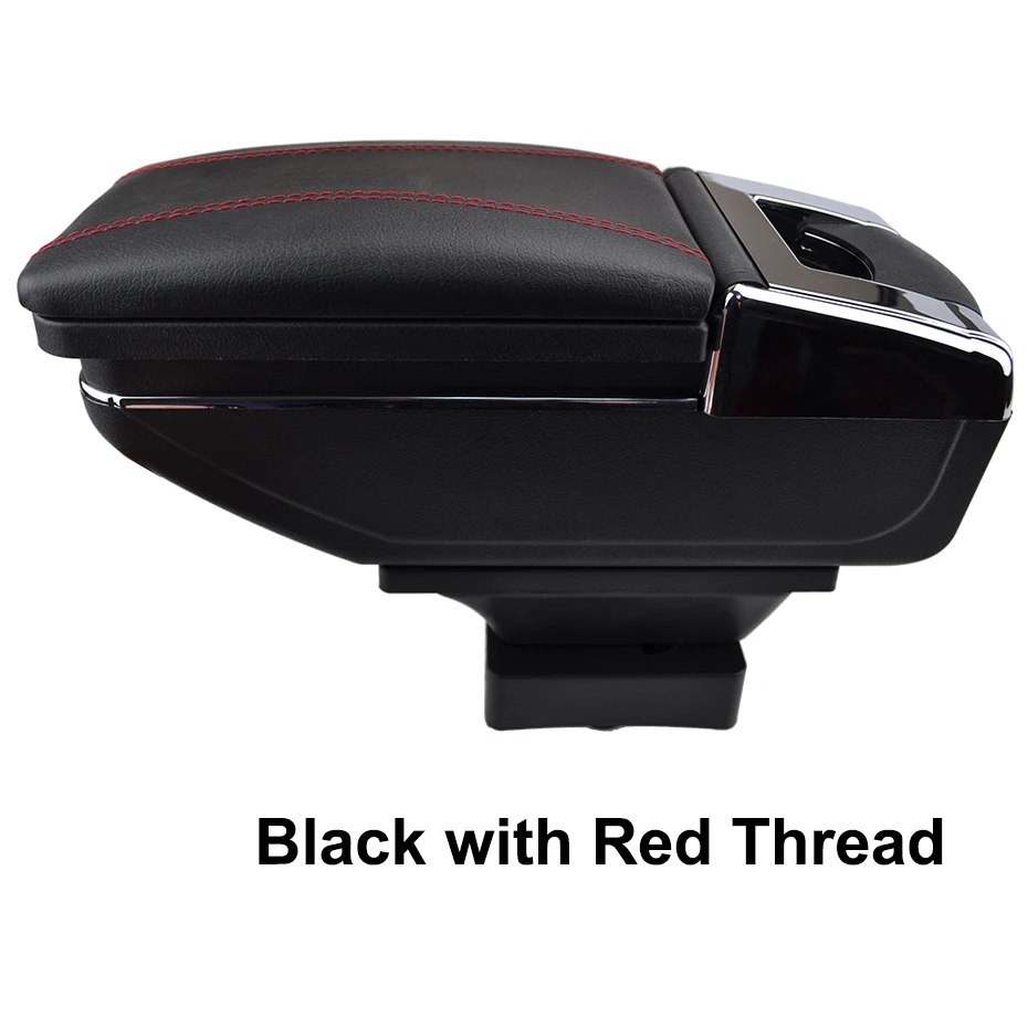Red thread Ящик для хранения центральной консоли Citroen C4 хэтчбек 2004-2010 подлокотник вращающийся 2005 2006 2007 2008 2009 - Название цвета: Red thread