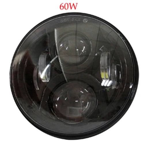 60w black SUP-светильник 7 дюймов светодиодный головной светильник дальнего и ближнего света светодиодный налобный фонарь с ангельским глазом Halo Ring для мотоцикла Harley Touring Softail FLD - Цвет: 60w black
