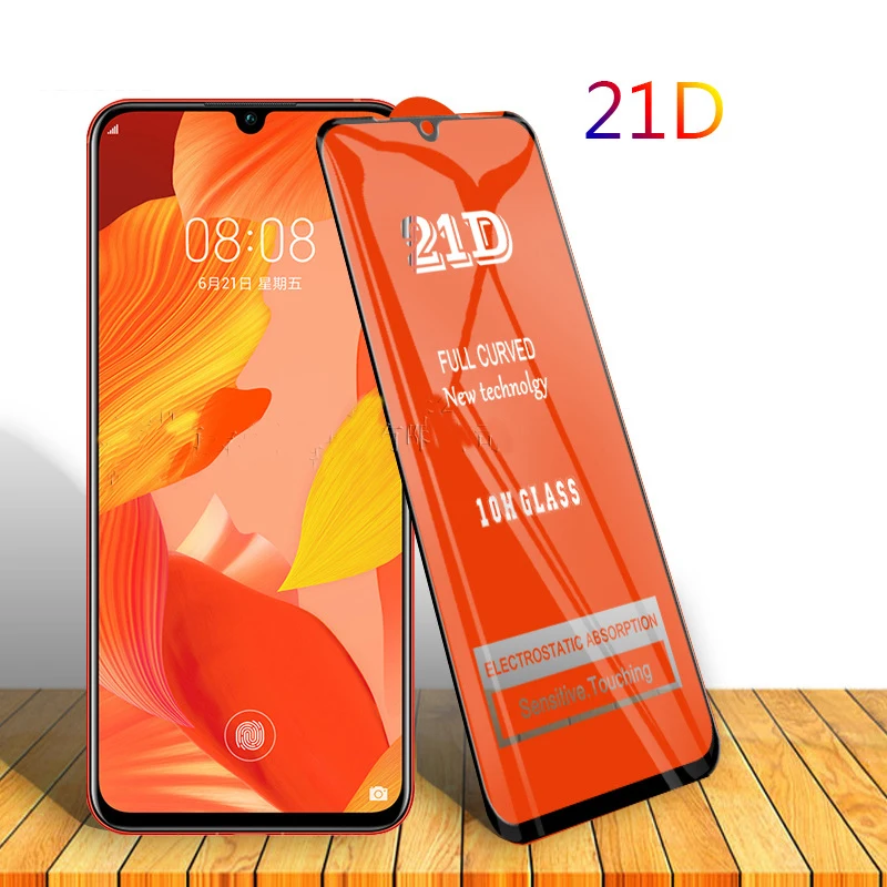 500 шт Полный Клей закаленное стекло 21D для huawei P30 P20 Pro Lite P Smart Z Y9 Y7 Y6 Prime Nova 4E 3E Защитная пленка для экрана