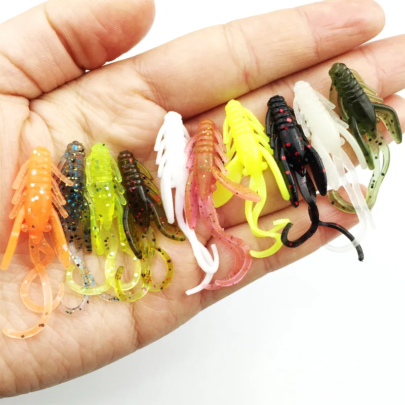 20pc/lot 10 Colors fishing lure soft 37mm 0.8g grub artificial Trout crankbait Panfish Crappie Bream bait 170 | Спорт и развлечения