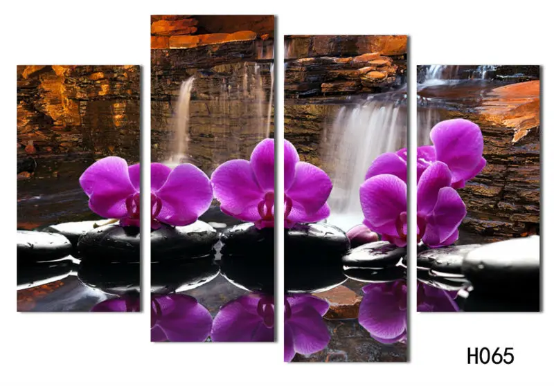 Новые модульные картины 4 шт. цветы орхидеи большой холст искусство дешевые