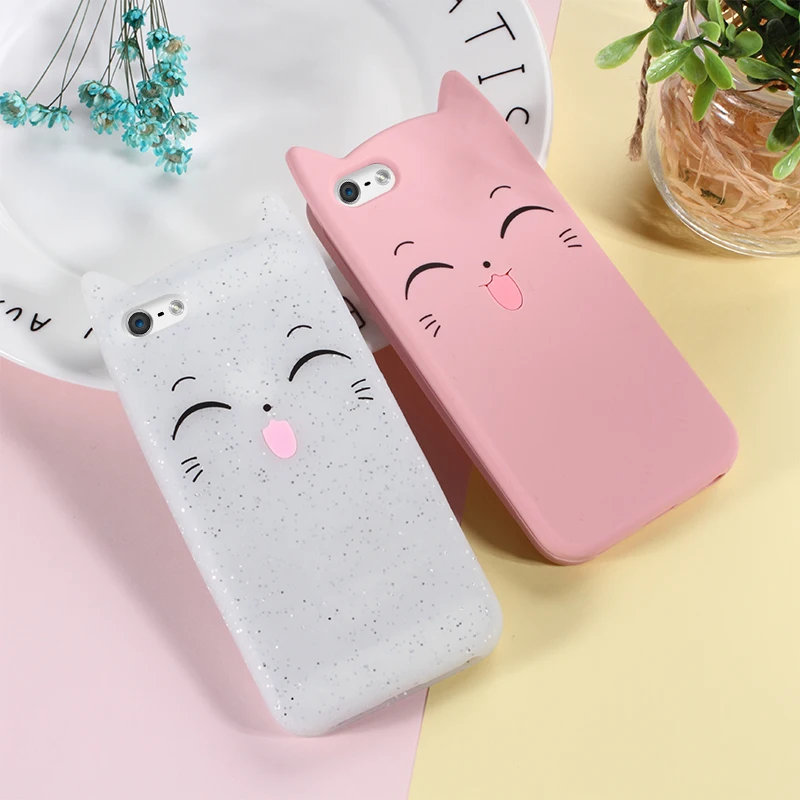 DULCII мягкий чехол для телефона iPhone 6 6S Plus 7 8 X 3D усы Кот силиконовый Коке крышка
