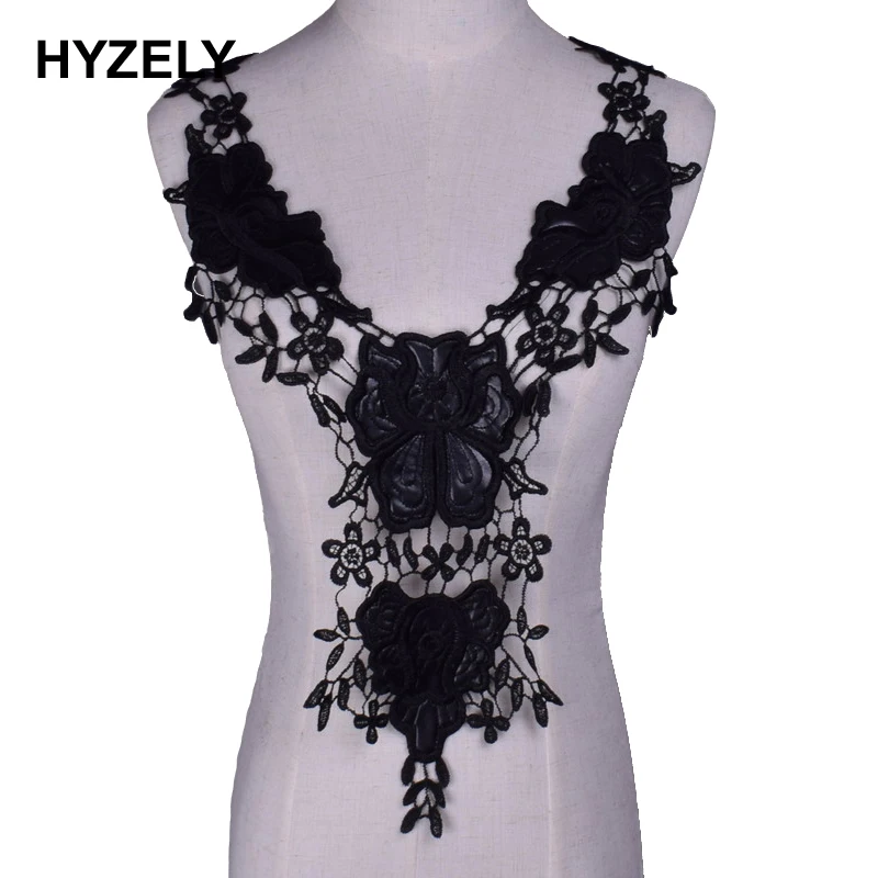 PU ремесло черный воротник Венеция цветок кружева аппликация отделкой оформлен
