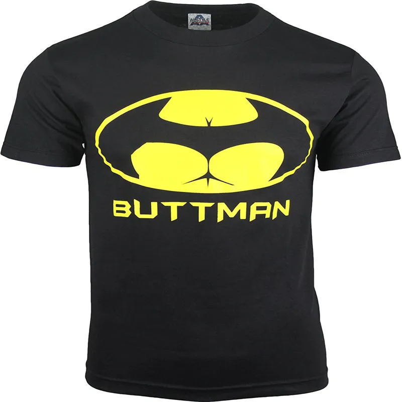 Jzecco новые 2017 buttman Для мужчин S Футболка Бэтмен пародия Смешные Booty футболка