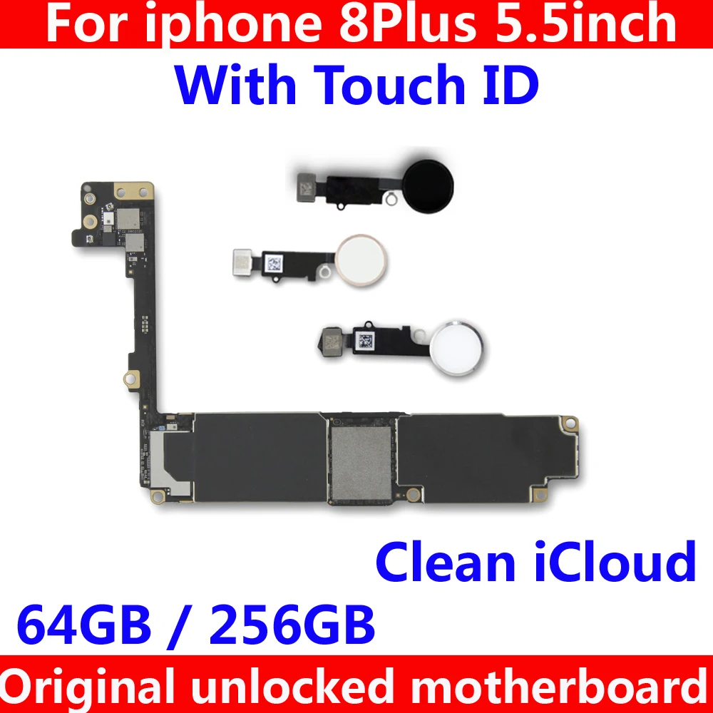 64 Гб 256B оригинальная материнская плата с/NO touch ID для iphone 8 Plus разблокированная iCloud