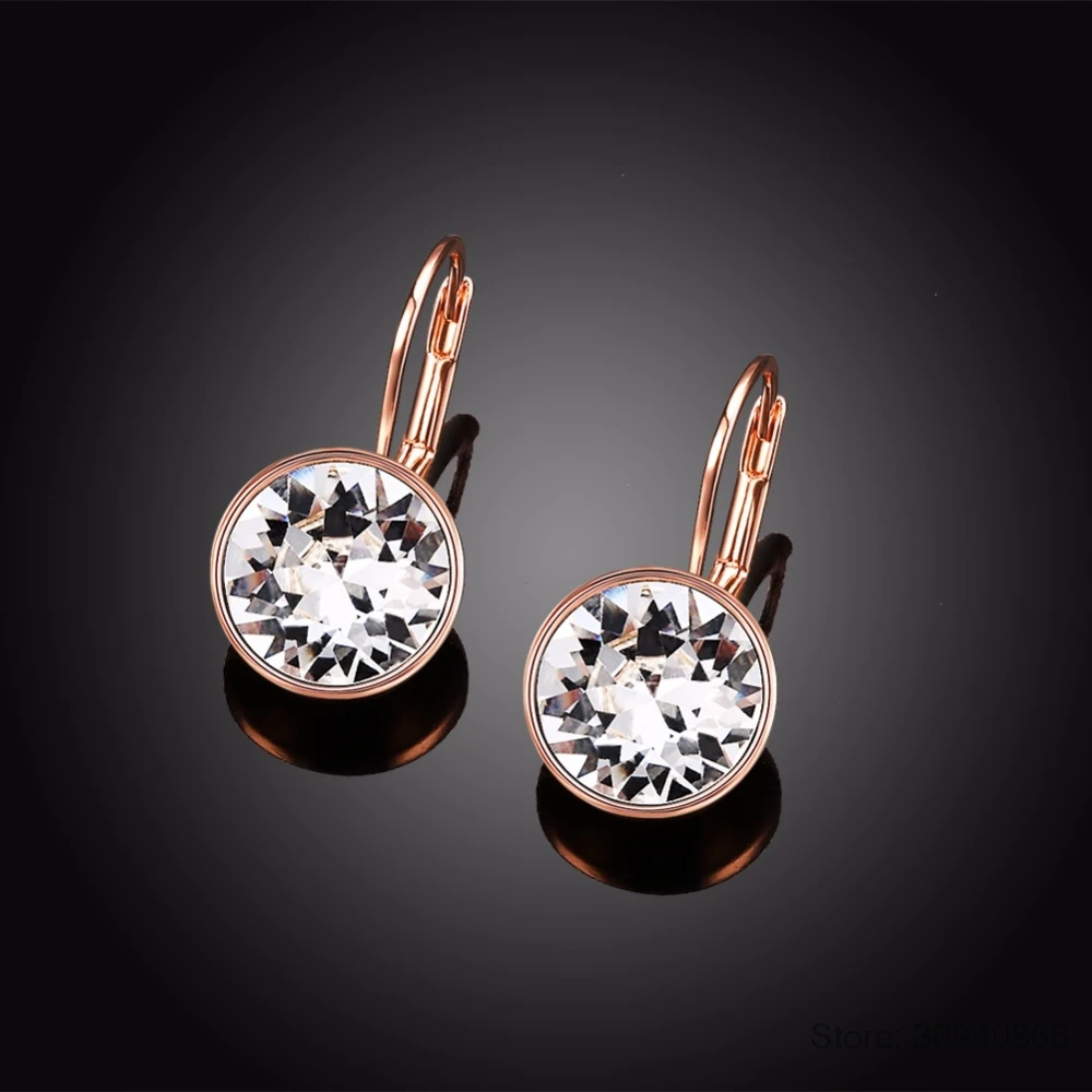 Серебряные Белла серьги гвоздики для женщин белый кристалл от Swarovski модные серьги Свадебные офисные ювелирные изделия подарок
