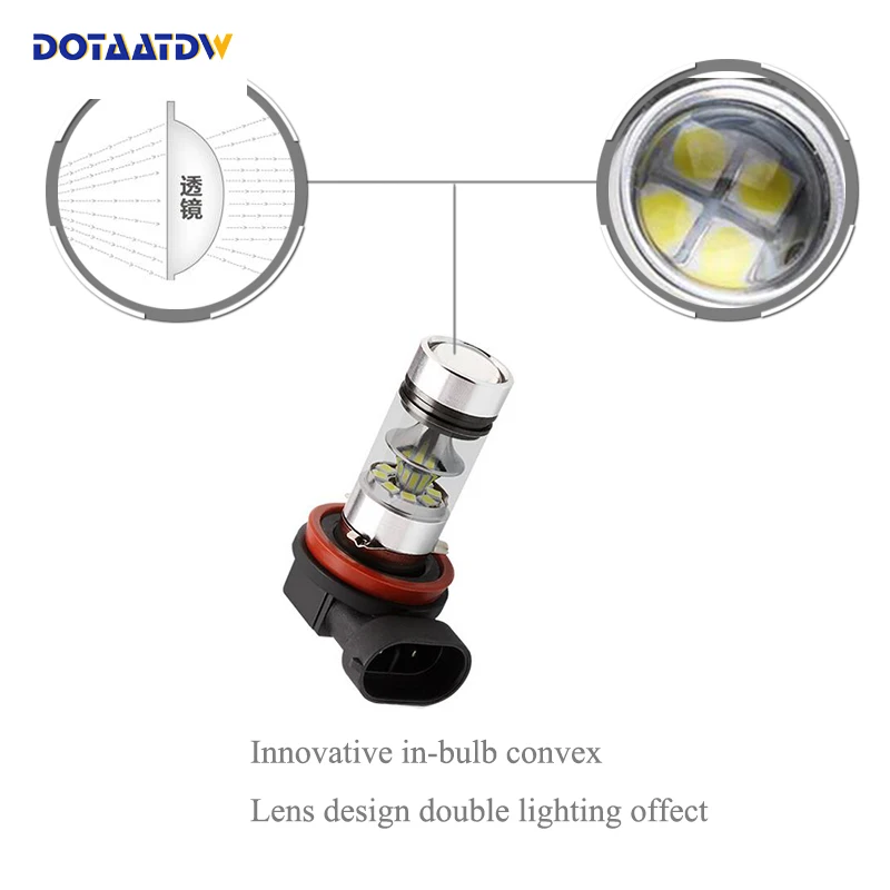 2x супер белый H8 H11 CREE чип 3030 светодиодные противотуманные фары светильник