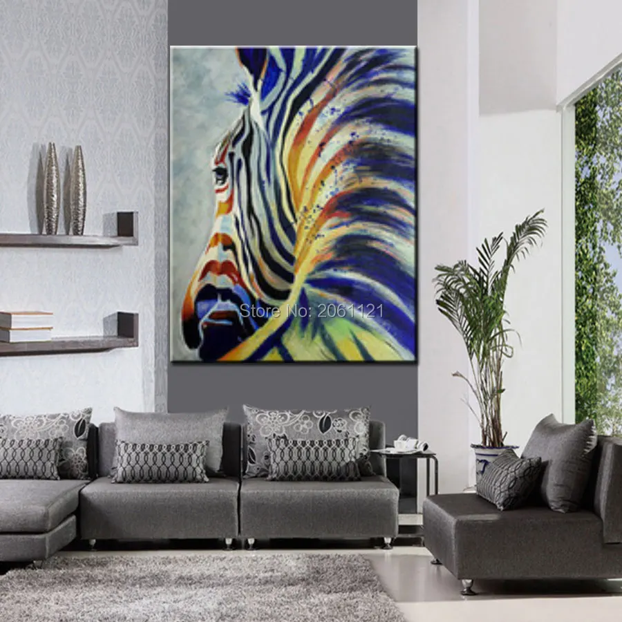 

hand painted modern abstract pop art canvas wall picture zebra canvas oil painting pinto home decoration animal paintings