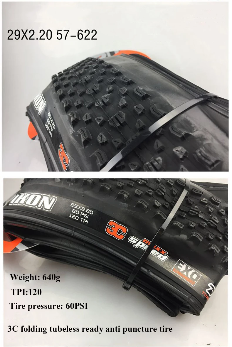 Maxxis бескамерные велосипедные шины 29*2,2 сверхлегкие 640g 120TPI 3C анти прокол 29 MTB шины бескамерные готовые TR 29er горный велосипед