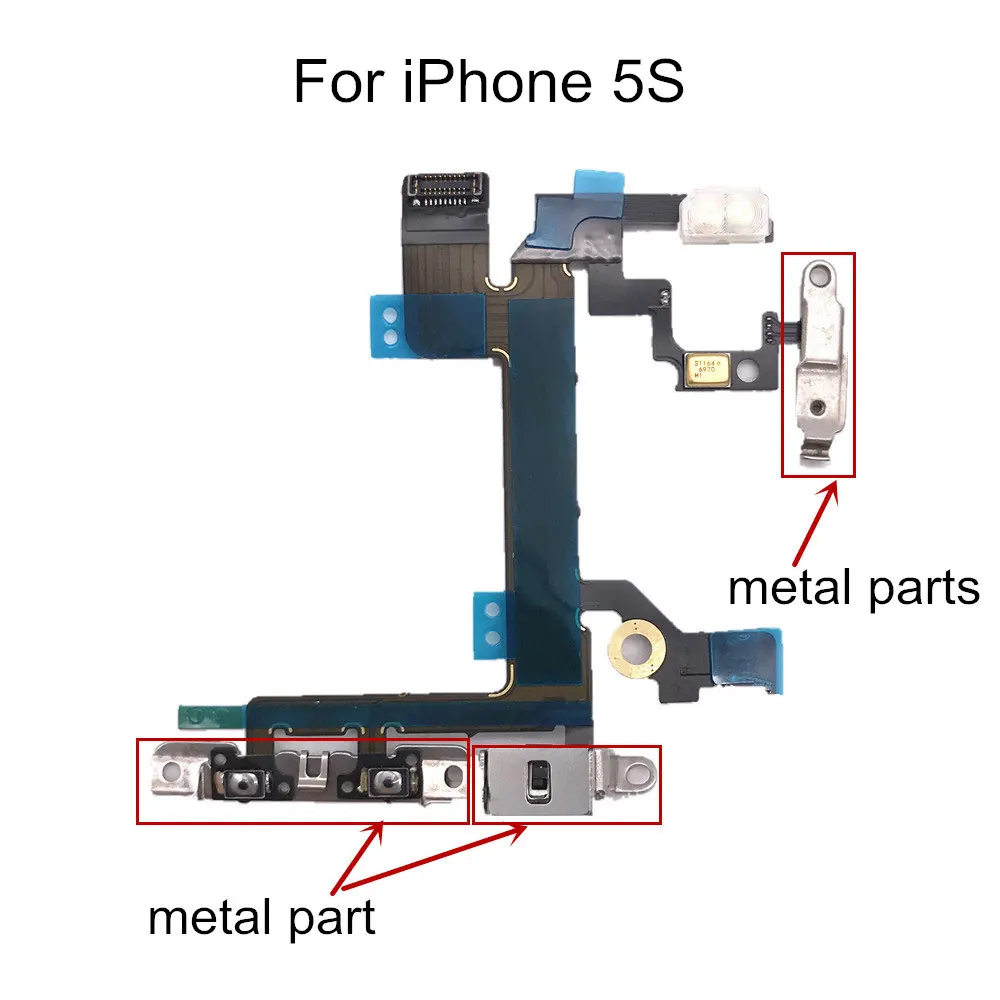 Гибкий кабель питания AYJ 5 шт./лот с металлическим корпусом для iPhone 5S 6 6S 7 8 Plus X XR XS Max