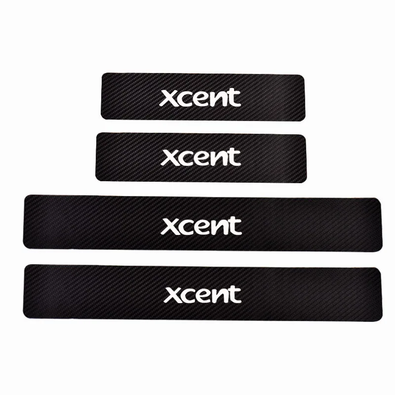 

Для Hynudai Xcent Накладка на порог двери Car Door Step Plate Carbon Fiber из искусственной кожи Car-Styling
