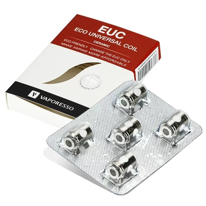 Vaporesso EUC Eco Ceramic 0.5 ohm SS316L Coil Head 15 Pieces for Attitude Drizzle Estoc Target Pro ORC Gemini Veco Tank | Электроника
