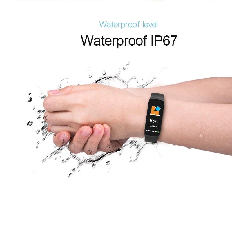 Смарт браслет Bluetooth монитор кровяного давления высокой яркости цветной экран