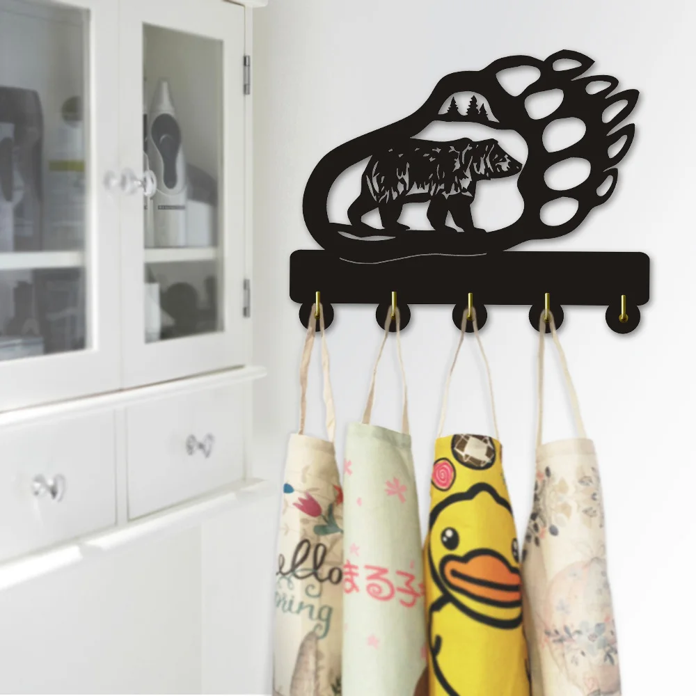 Мини вешалка Медвежья Лапа для спальни настенное украшение дикой природы