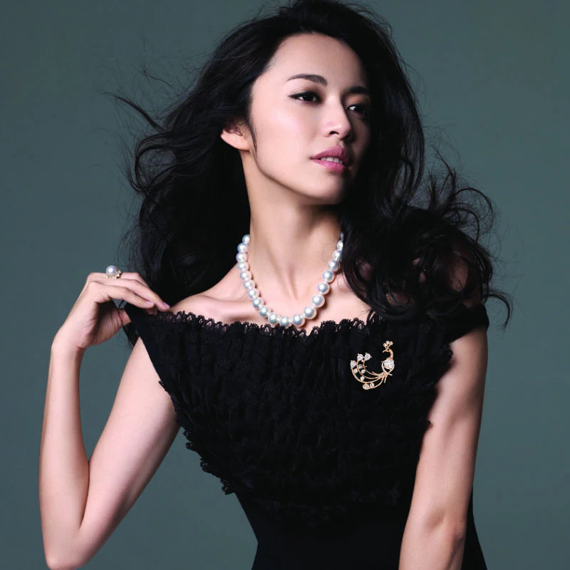 Zhen томоми благородные изысканные пирсинг Яркий Павлин Стразы значок корсаж