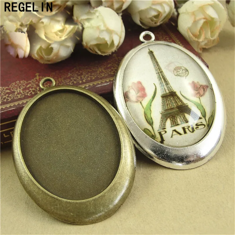 REGELIN античный бронзовый сплав (диаметр 30*40 мм) Овальная оправа 5 штук/Лот Кабошон