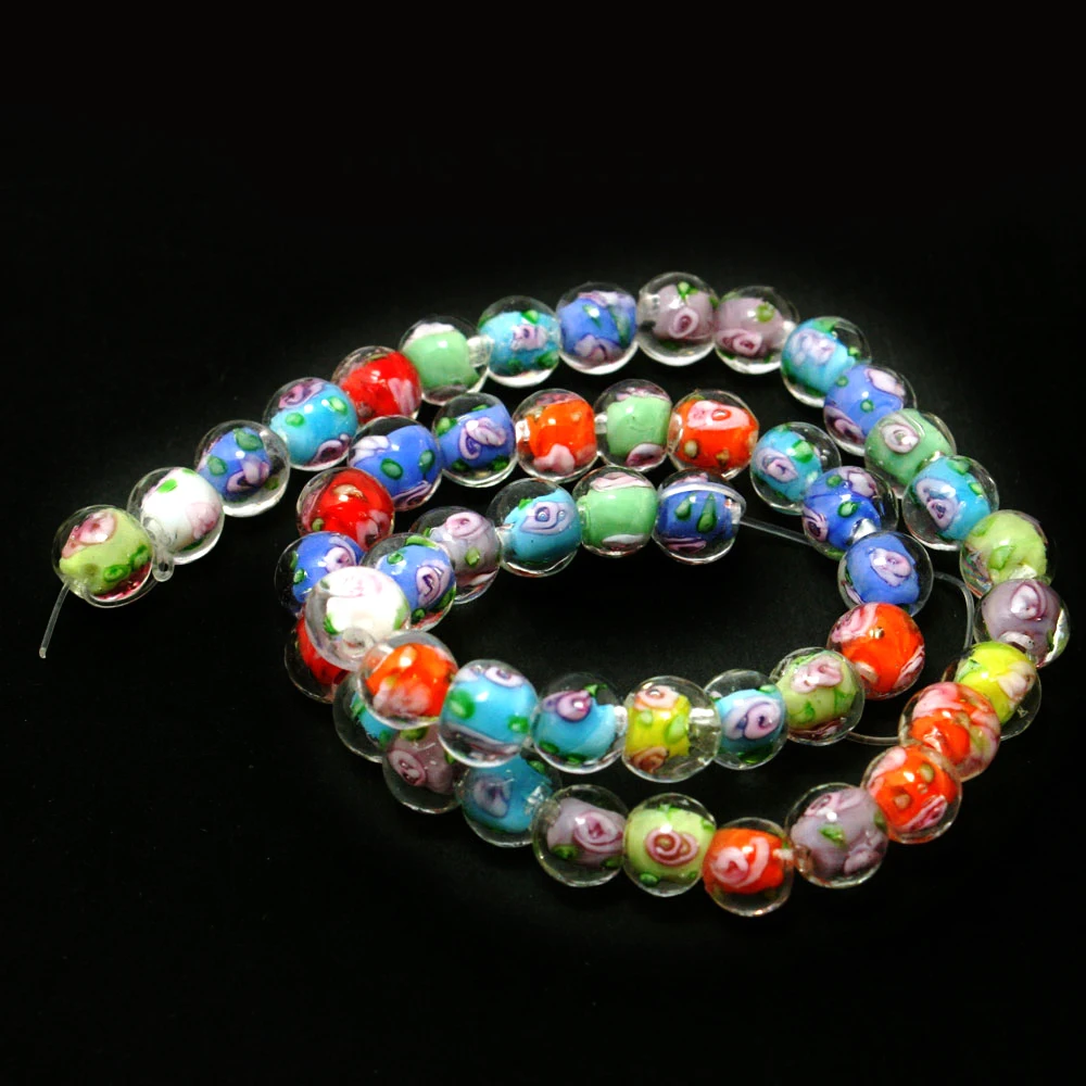 NiceBeads 50 шт./лот разноцветные стеклянные бусины 8 мм для браслета ювелирных изделий