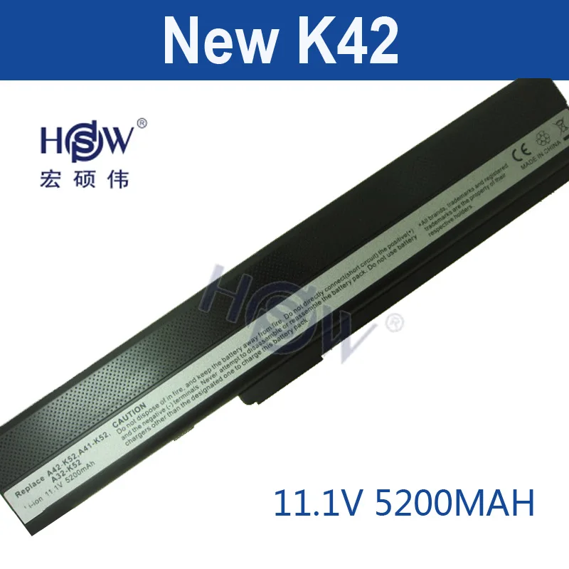 HSW 5200 мАч батарея для ASUS A31-K42 A32-K42 A52F A52J A52JB A52JK A52JR K42 K42JB K42JK K42JR K42JV K52 K52J K52JB K52JC K52JE |
