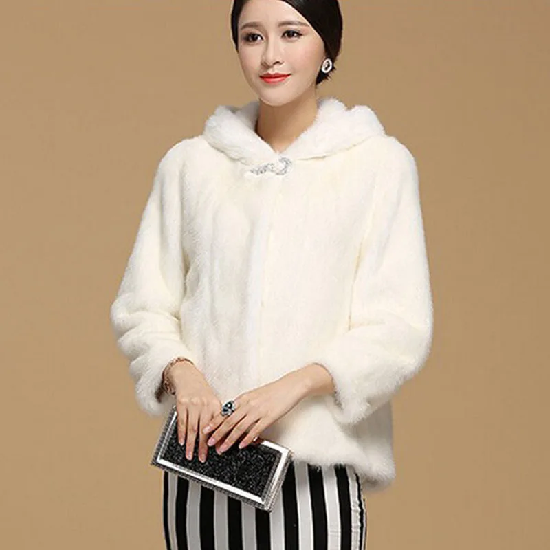 

Plus Size 4XL 5XL 6XL Winter Synthetic Fur Coat With Hood Black Faux Fur Jacket For Women Mink Fur Rabbit Fur Coats Hooded