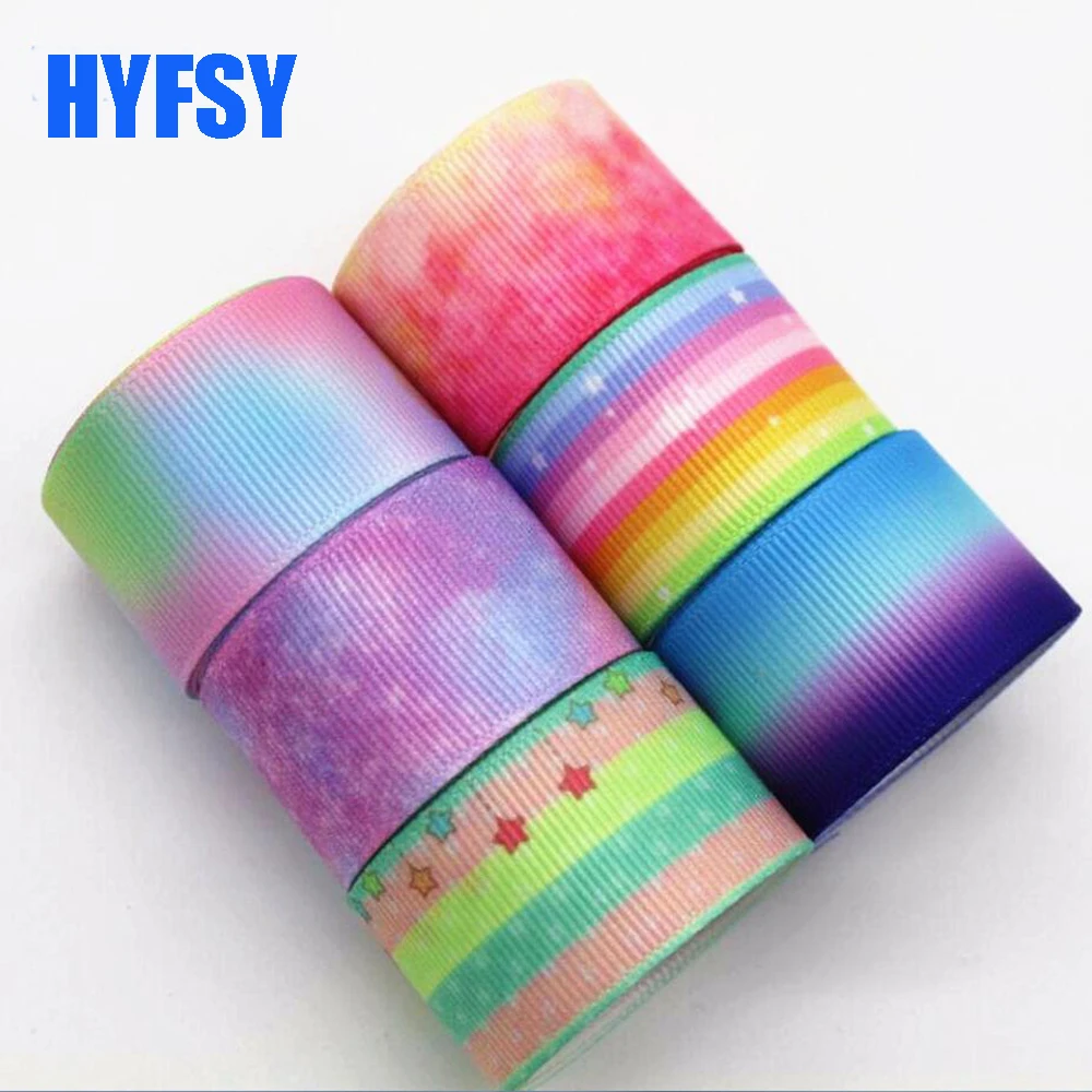 Hyfsy 10002 градиент цвета ленты 10 ярдов 25 мм DIY волос лук материалы подарочная упаковка корсажные ленты