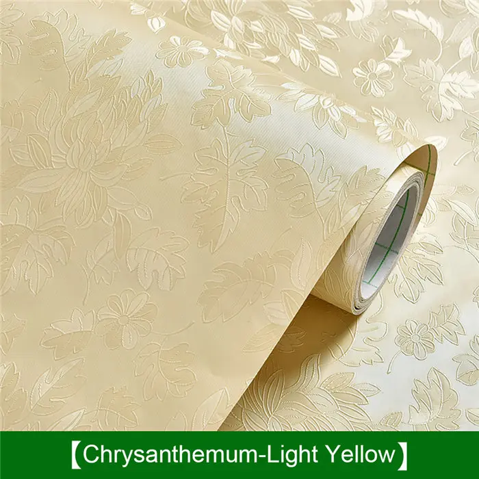 Flower-Light Yellow Самоклеющиеся 3D обои из ПВХ для украшения дома, водостойкие обои, пленка для спальни, гостиной, шкафа, наклейки, 30 см* 100 см - Цвет: Flower-Light Yellow