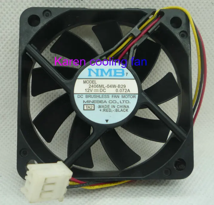 

6CM 2406ML-04W-B29 6025 12v 0.072a 3-wire 60*60*15MM Cooling Fan